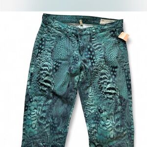 Rag & Bone Teal and Black Patterned Jeans